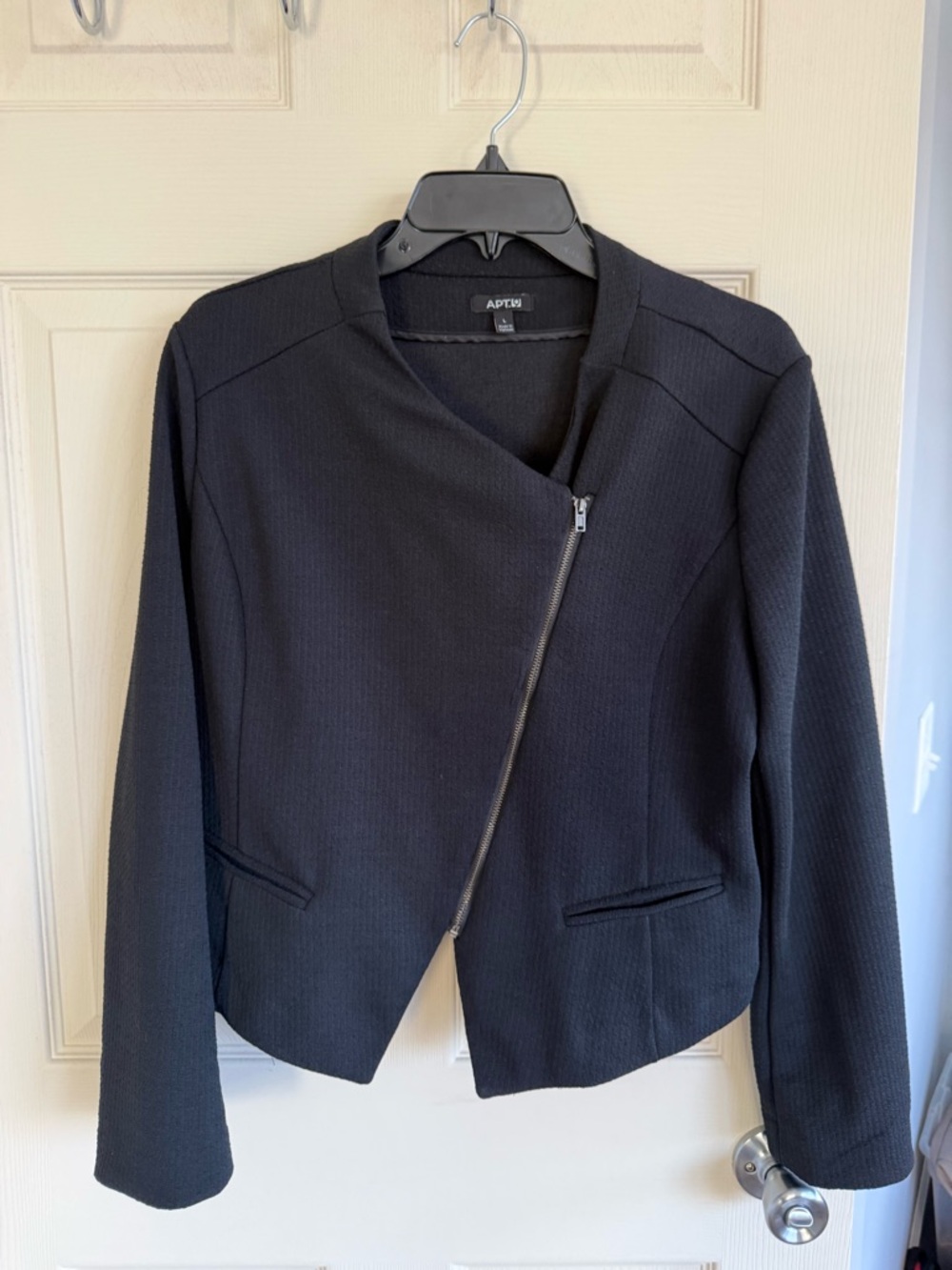 Apt. 9 Black Asymmetrical Zip Blazer